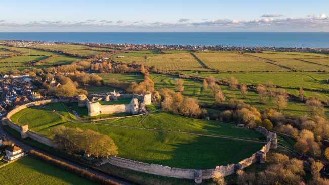 Pevensey Castle and the English Channel | Webster184