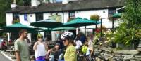 Taking a break from the cycling at Elterwater, Lake District