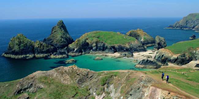 Kynance cove from the cliffs, south cornwall