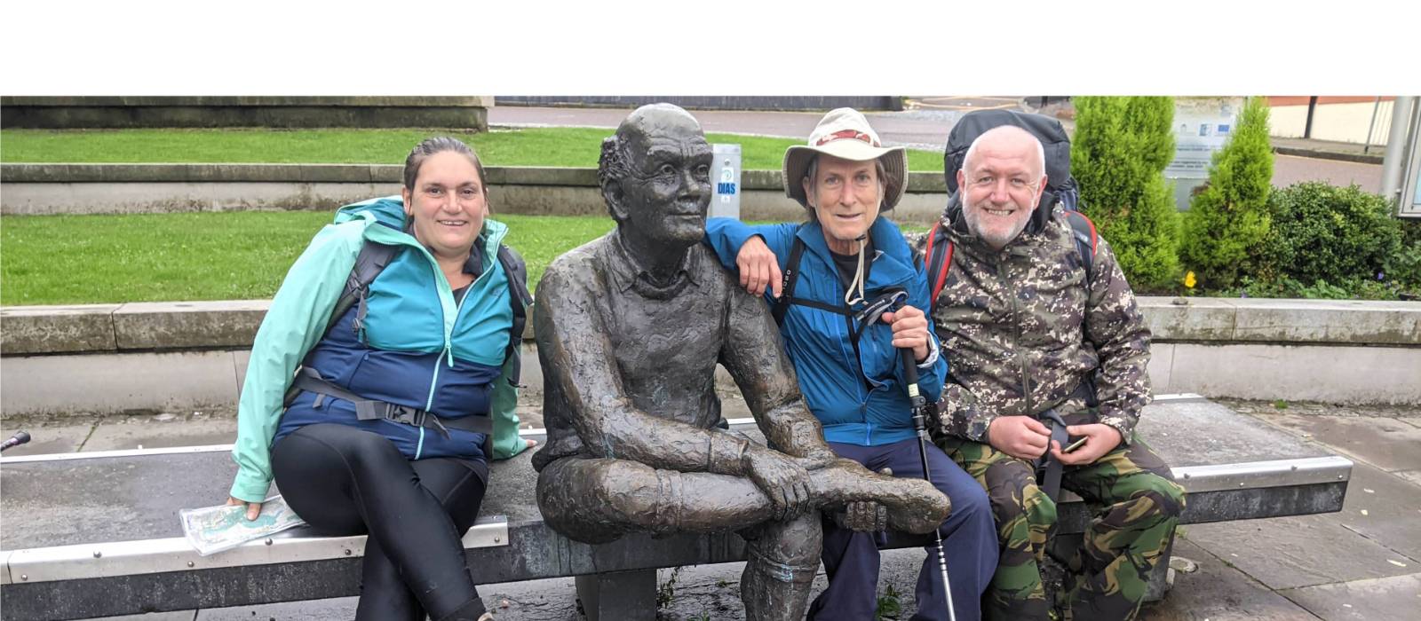 Finisher photo at the conclusion of the West Highland Way walk in Fort William | Tom Riddle