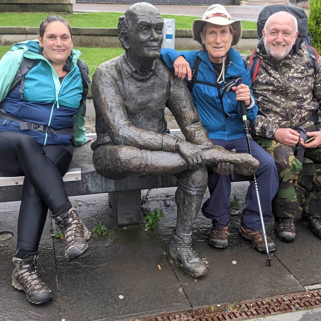 Finisher photo at the conclusion of the West Highland Way walk in Fort William | Tom Riddle