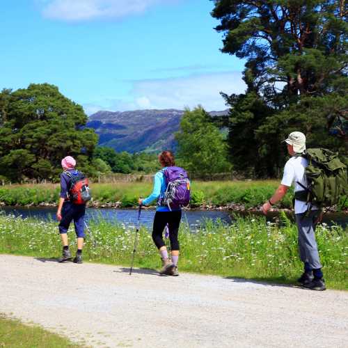 Walkers along Scotland's Caledonian Canal