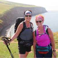 Happy Walkers above Fleswick Bay
