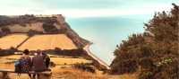 Hikers resting on the South West Coast Path near Sidmouth | P Bernfeld
