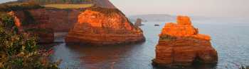 Sea Stacks at Ladram Bay, South West Coast Path - Photo: Milan Gondra