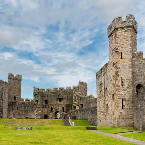 Courtyard of medieval fortress Caernarfon Castle
