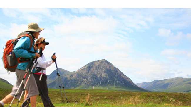 Walking beside Buachaille Etive Mor, Scotland