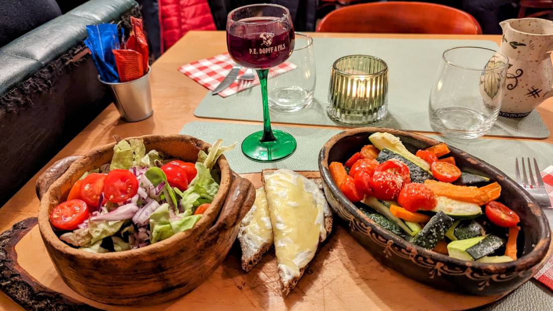 Salad and baked vegetables, Restaurant La Grenouille Riquewihr |  <i>Jon Millen</i>