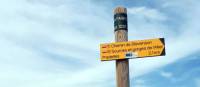 Way marker on the RL Stevenson Trail, GR70, in France | TouN