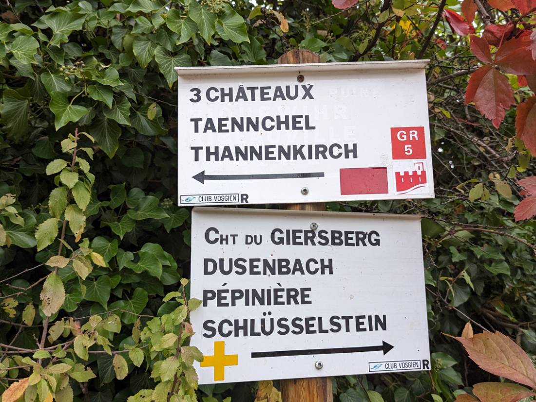 Typical walking waymark signs for Alsace |  <i>Jon Millen</i>
