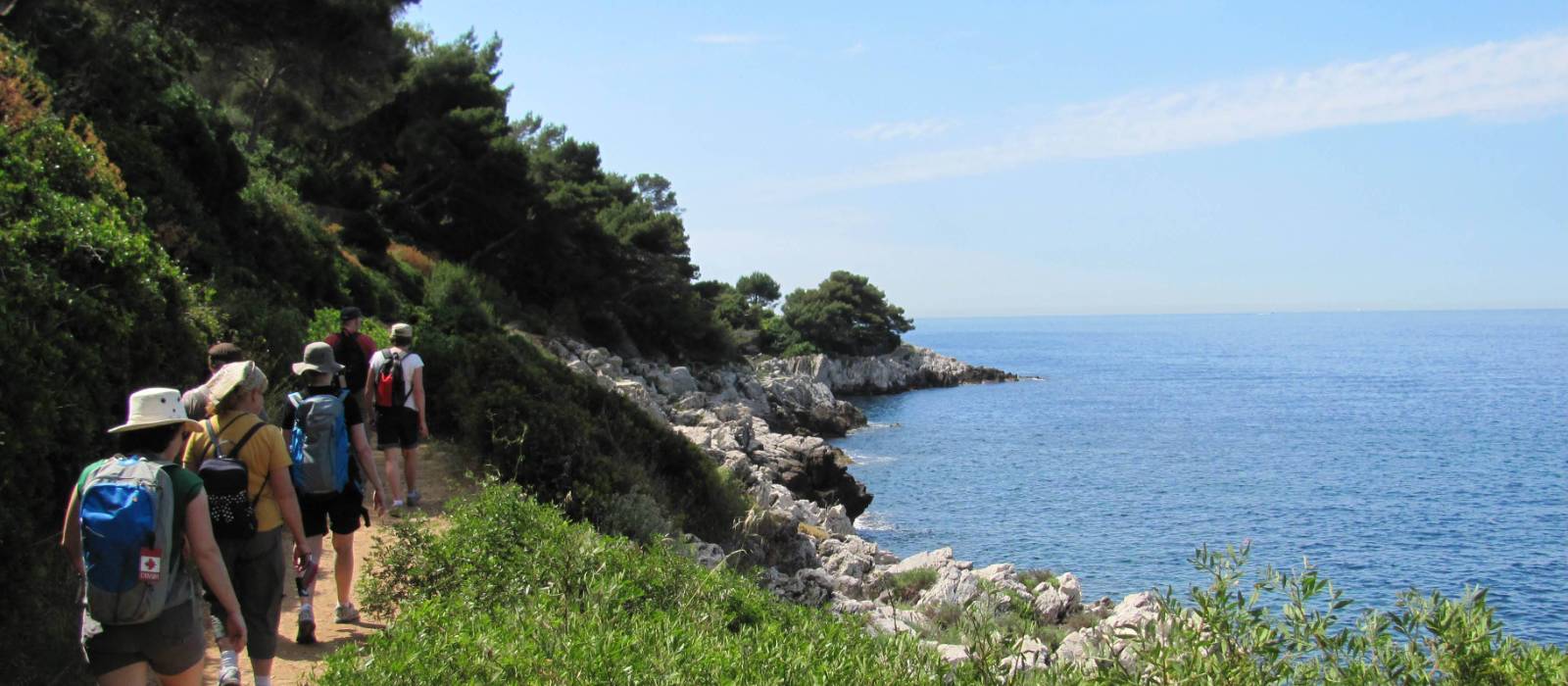 Walkinfg on the coastal footpath around Le Lavadou