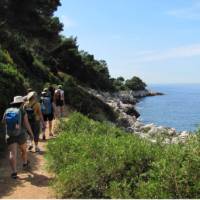 Walkinfg on the coastal footpath around Le Lavadou