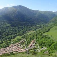 Montsegur Village with views over the Pyrenees