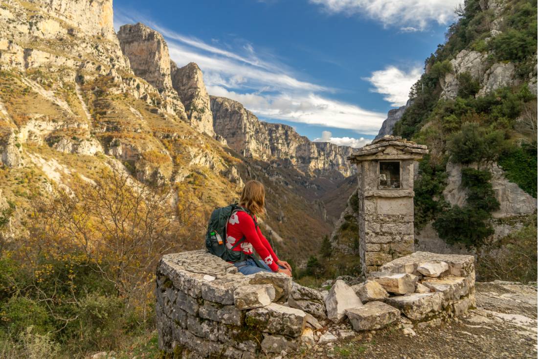 A hiker looking into the Vikos Gorge |  <i>Hans Jurgen Mager</i>