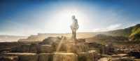 Giants Causeway Hiker in the Sunlight | Caspar Diederik
