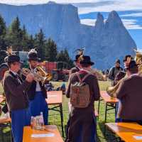 Well refreshed alpine band at a beer and cheese event | John Millen