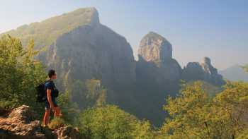 Ascending Monte Forato, with Monte Croce in the background