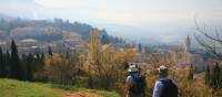 Walking into Assisi, Umbria region of Italy