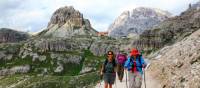 Traversing across the side of Mount Paternkofel, Italy