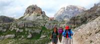 Traversing across the side of Mount Paternkofel, Italy