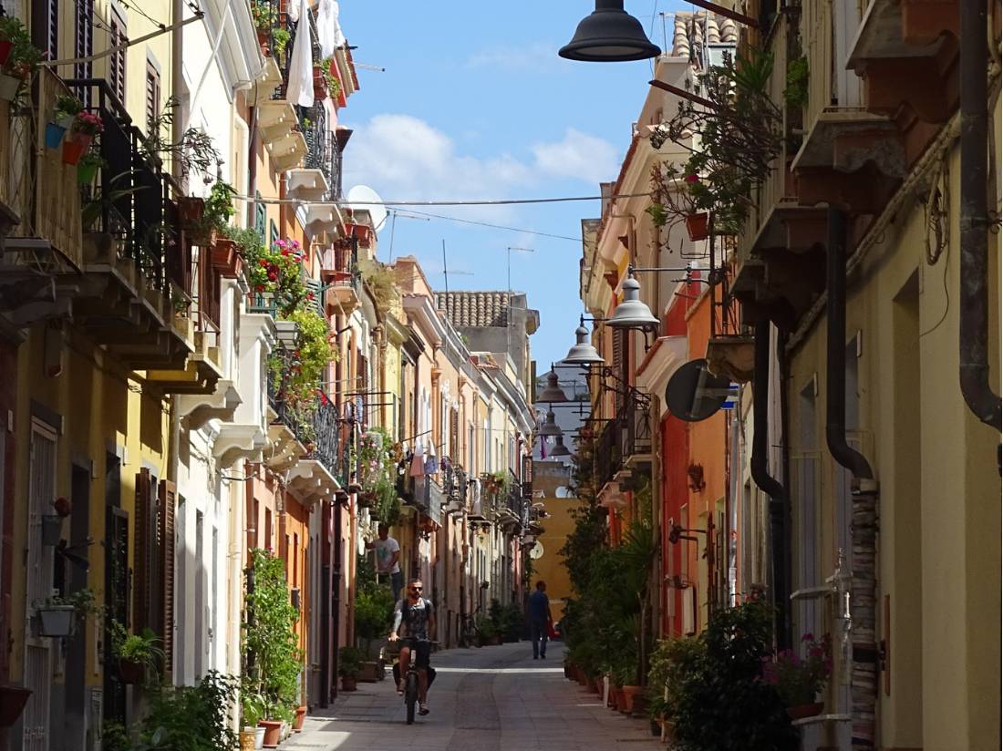 Sardinian street scene with a cyclist |  <i>15070958</i>