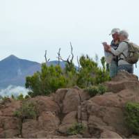 Hikers finding their way in Tenerife, Canary Islands