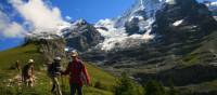 Walking down the trails to Wengen