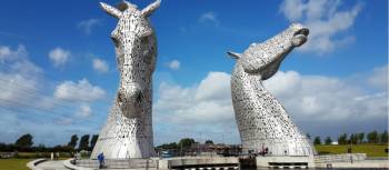 The iconic Kelpies on the John Muir Way