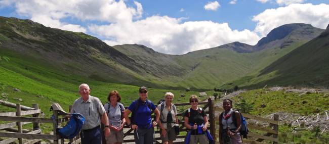 Hikers on the guided Coast to Coast walk