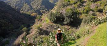 Allison at the start of the ascent to Chipude, La Gomera